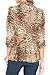 MINEFREE Women's 3/4 Ruched Sleeve Lightweight Work Office Blazer Jacket Leopard ANIMALBROWN 2XL
