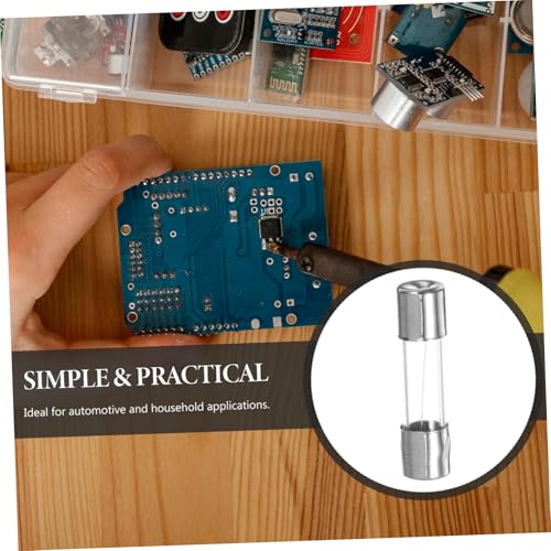 Kit de 100 fusibles de vidrio VILLCASE con porta-fusibles, acción rápida, protección confiable para circuitos y reemplazo fácil, diseño transparente miniatura 3