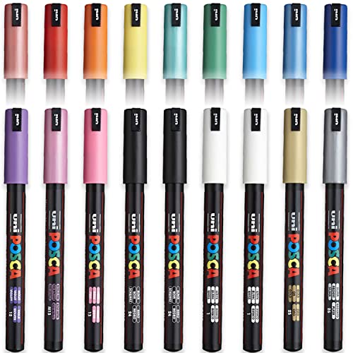 Posca Pc-1Mr 18 Pen Set - In Limited Edition Plastic Wallet - Extra Black And White #TOP1