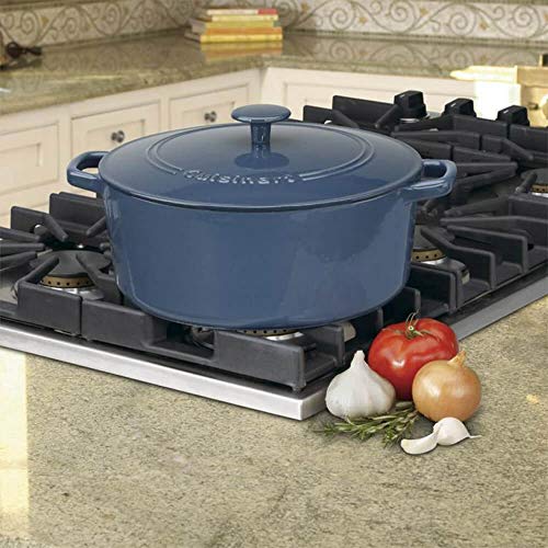 Image of Cuisinart CI670-30BG 7 Qt Round Casserole, Covered, Enameled Provencial Blue