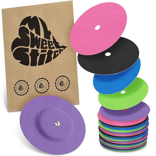 MySweetStitch - 25 x Emblema FreeStyle livre 1 & 2 redondo com orifício de ventilação, Overpatch Ø 65 mm, protetor sensor, remendos sensores, impermeável, respirável, Rainbow