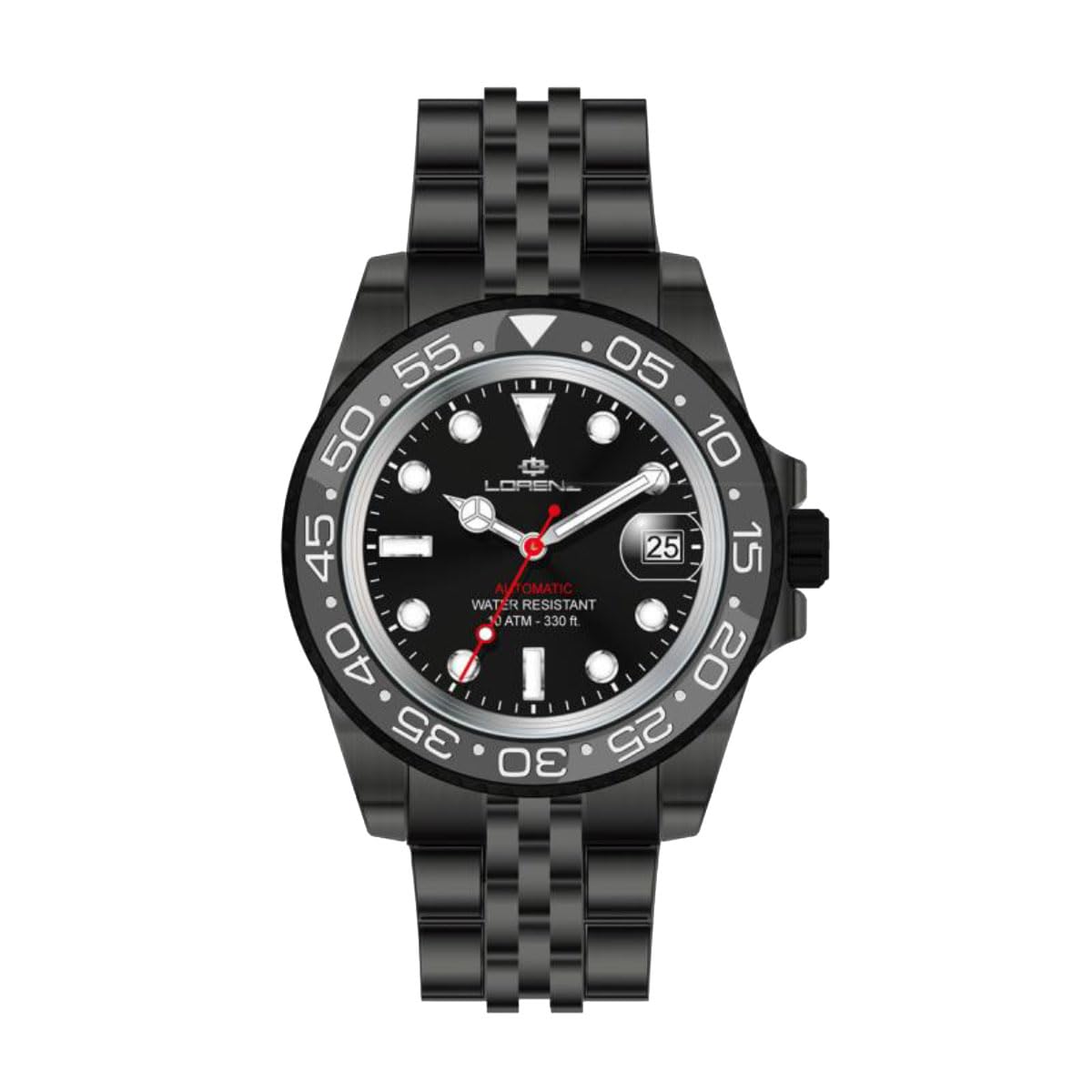 Lorenz 26130AA Orologio da uomo automatico in acciaio inossidabile sub 100 metri