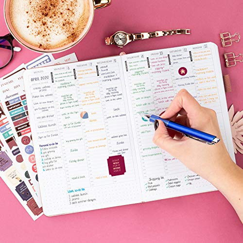 Legend Planner Hourly Schedule Edition – Deluxe Weekly & Daily Organizer With Time Slots. Time Management Appointment Book Journal For Work & Personal Life, Undated, A5 Size Hardcover – Rose Gold, Debossed #TOP6