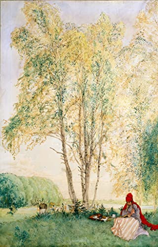 Impression d'affiches de qualité musée Sous les bouleaux de Carl Larsson