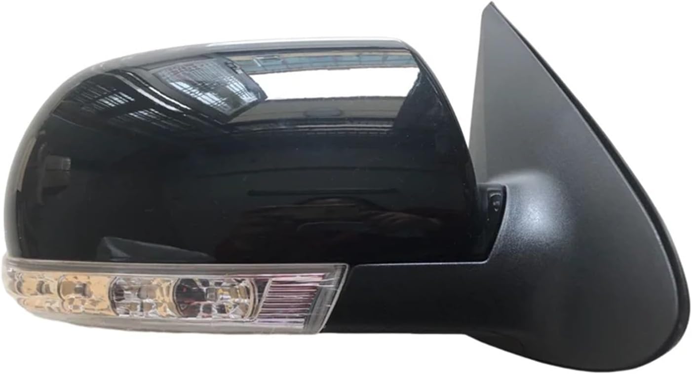 Left Right Car Folding Side Rearview Mirror Compatible For Hyundai Compatible For Santa Fe 2.4L 2.7L 2007 2008 2009 2010 2011 2012 8PINS With Lamp(Only Right black)