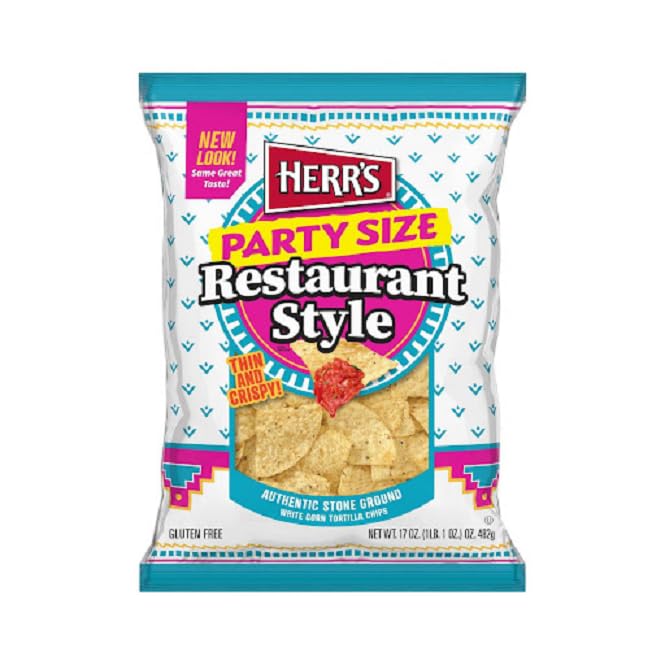 Herr 's Restaurant Style Tortilla Chips, 17 oz. Bolsas tamaño fiesta (paquete de 2)