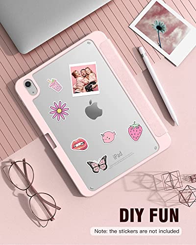 Image of ProElite Case Cover for Apple iPad (A16) 11th /10th Generation (2025 /2022), Transparent case Cover with Pencil Holder for iPad 11th /10th Gen 2025 /2022, Pink