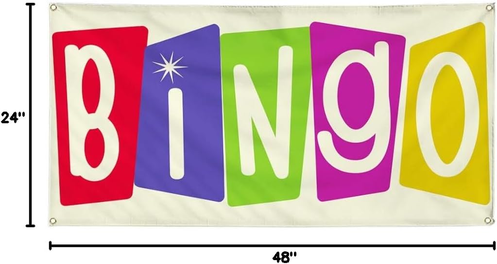 Vinyl Banner Multiple Sizes Bingo A Outdoor Advertising Printing Business Outdoor Weatherproof Industrial Yard Signs 4 Grommets 24x48Inches