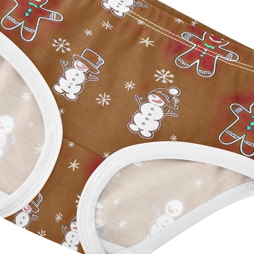 Cute Snowman Gingerbread Cookies Brown Toddler Underwear Custom 2t Cotton Cute Panties Girl Durable Undies Kids Briefs4