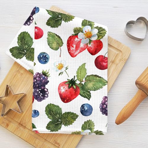 Asciugamani da cucina a forma di fragola, 61 x 35 cm, con fr...