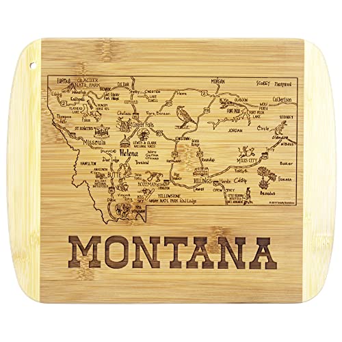Image of Totally Bamboo A Slice of Life Montana Engraved Map Cutting Board