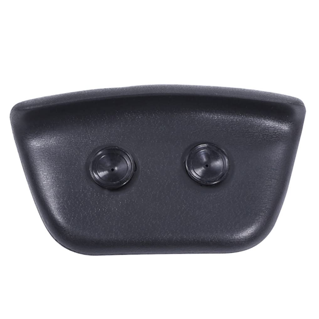 Almohada de baño de piel sintética, cojín de spa ergonómico para la cabeza y el cuello, para el hogar, jacuzzi, accesorios para el hogar, color negro
