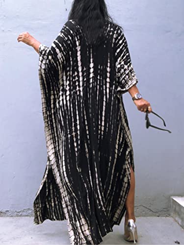 Image of Kaftan Dresses for Women Plus Size Summer Beach Dress with Print and Swim Cover Ups