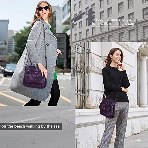 Image of Angelkiss Small Womens Crossbody Bag Leather Shoulder Purse for Women Hobo Bag with Adjustable Shoulder Strap