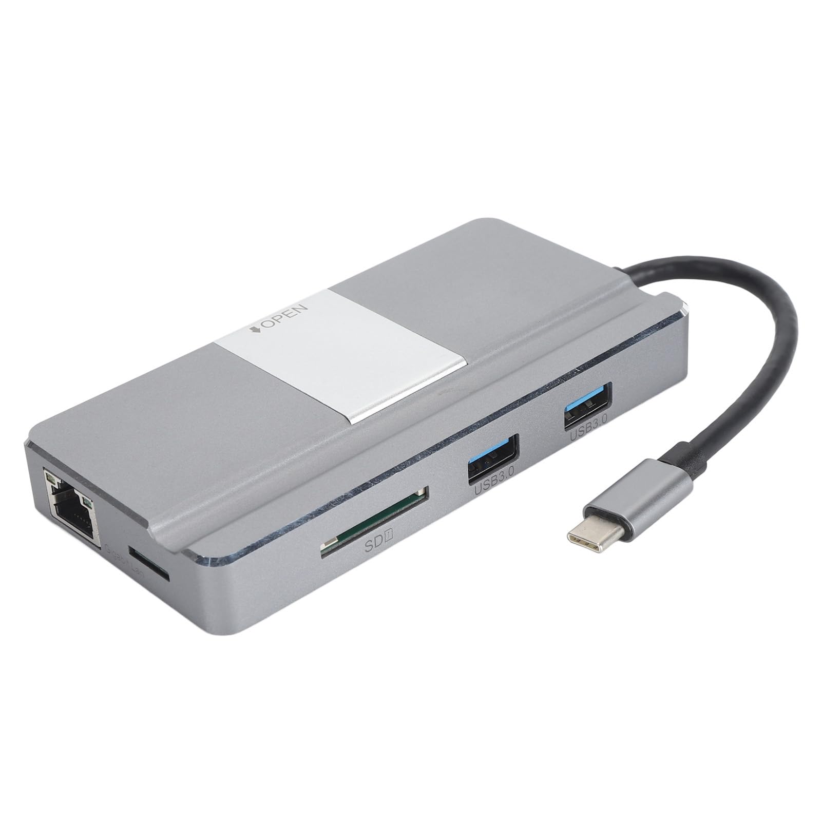 Adaptateur Hub USB C 8 en 1, Alliage d'aluminium