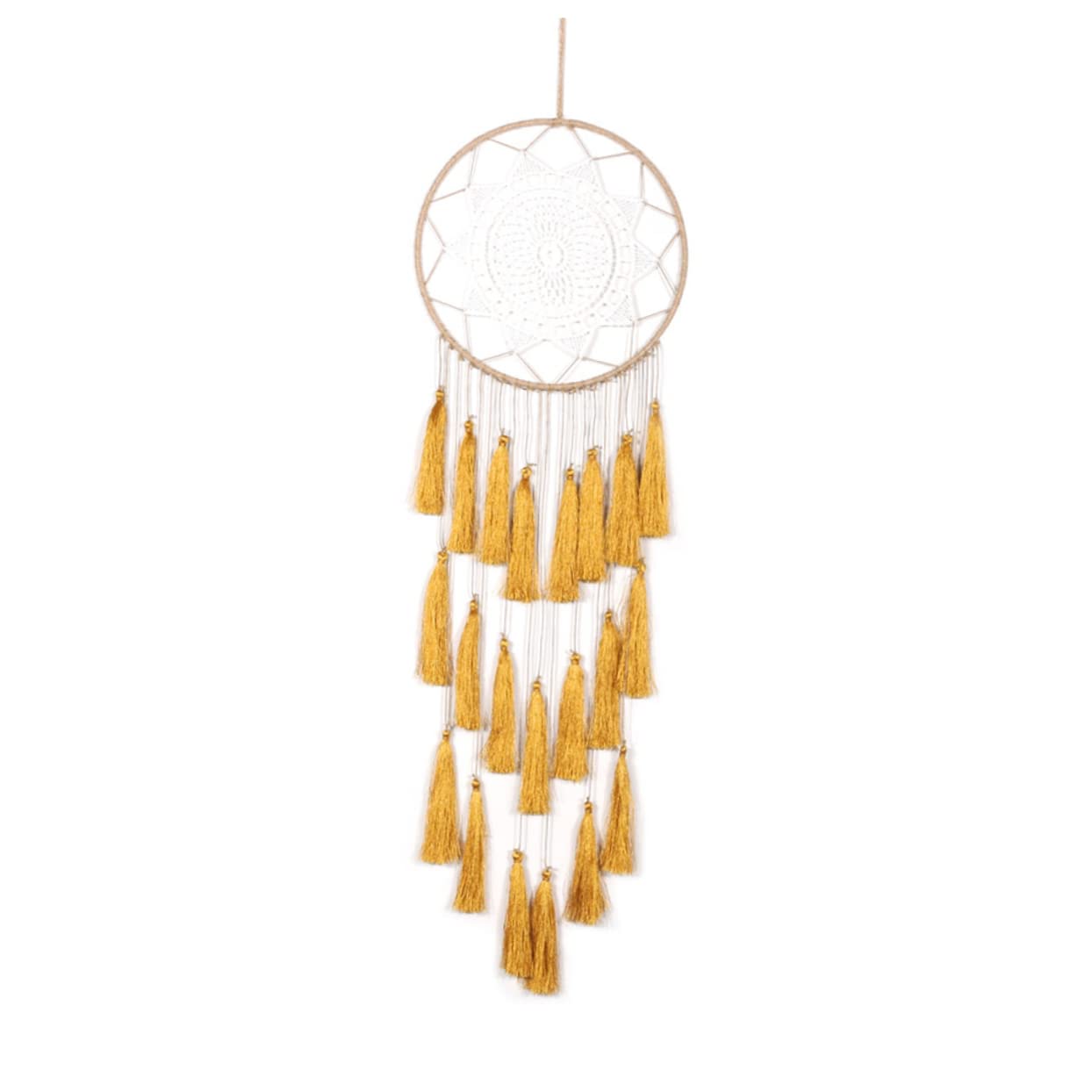 Espejo de macramé para pared que ilumina estancias oscuras