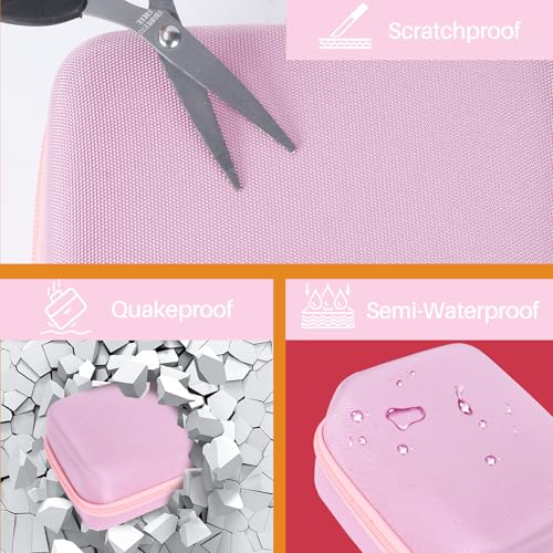 Image of Lebakort Hard Carry Case Compatible with Nelko Photo Printer, PP01 / PP03 Color Mini Portable Printer, Travel Portable Storage Bag (Pink Case)