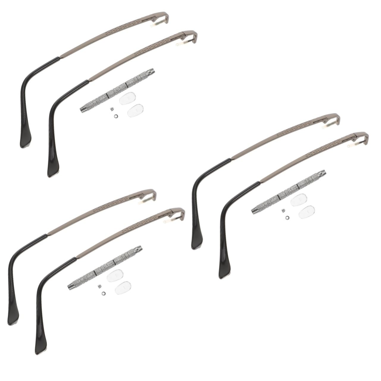 Healeved 3juegos Kit De Reparación De Gafas Brazos De Reemplazo y Almohadillas Nasales Incluye Destornillador Tornillos y Arandelas Para Gafas De Sol y Anteojos