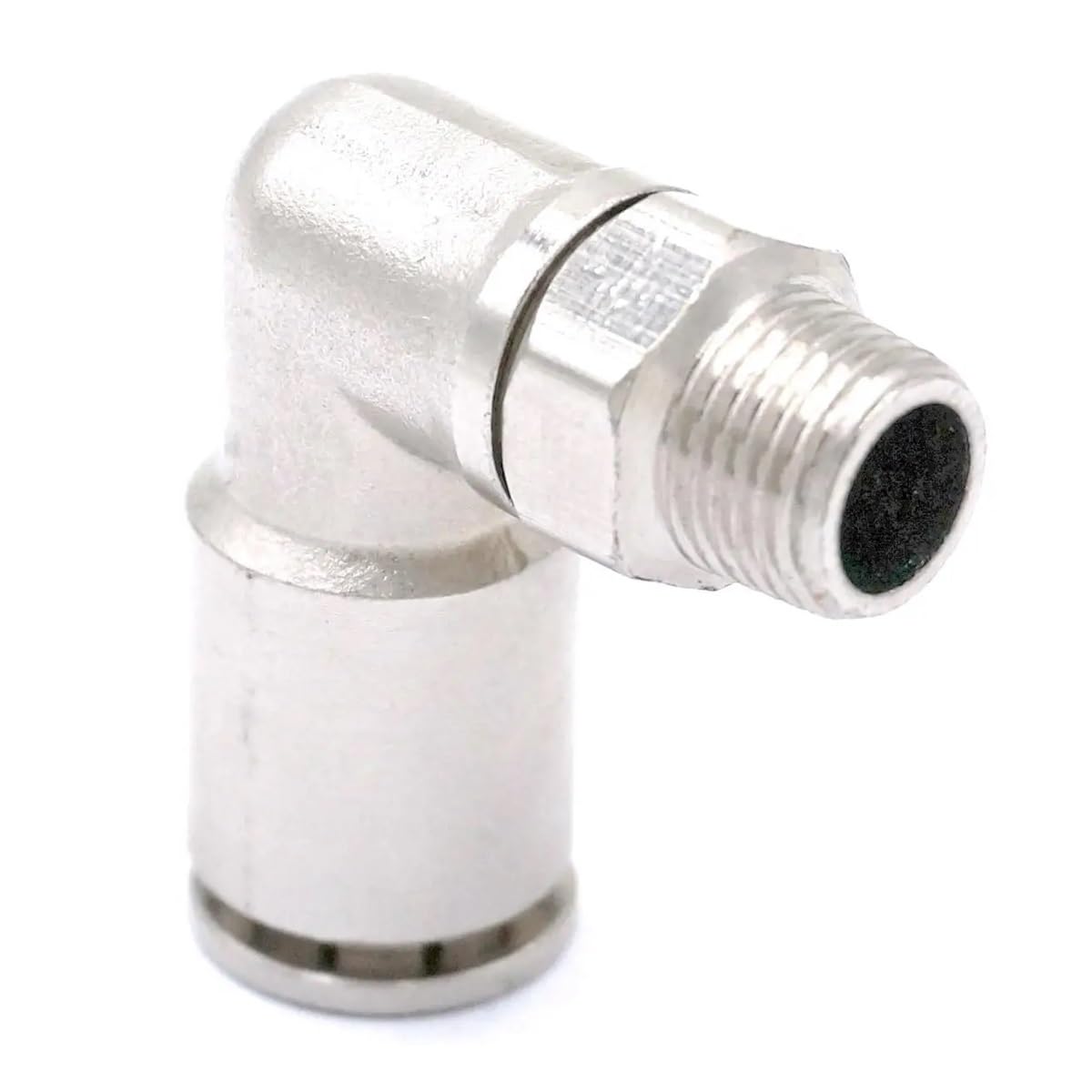 Pneumatic Nickel Brass ELbow Push In Connector Union Quick Release Air Fitting Plumbing 1/8" Male to Fit Tube O/D 8mm