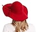 Bienvenu Floppy Hats for Women, Ladies Goth Fall Fedora Hat, Wide Brim Wool Felt Sun Hat,Red