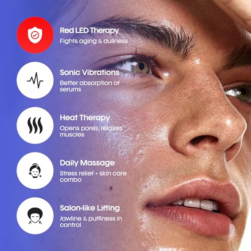 Image of Frizty Electric Gua Sha Face Massager With 9 Modes | Red Light Therapy | Sonic Pulsation & Heat Therapy Facial Massager | Scraping Tool For Acne Control, Anti-Wrinkle & Anti Ageing