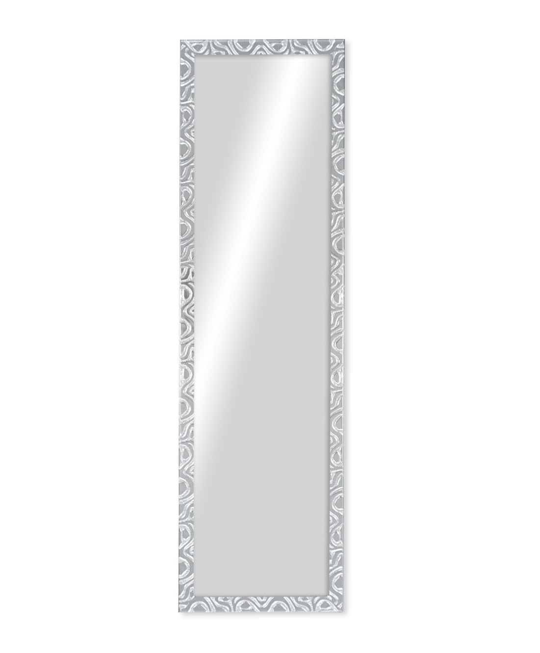 CHELY INTERMARKET Espejo Pared Cuerpo Entero 35x140cm-Marco Exterior 42,5x147,5cm MOD-144 Plata-Plateada. Material PVC.