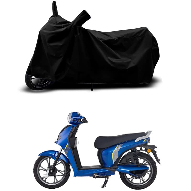 Image of 100% Scratchproof /UV-Rays /Heat Protection /Birds Dropping /Water Resistant /Dust Proof /Waterproof /Full Bike Scooty Two Wheeler Body Cover Compatible for BGauss D15 All Varients[Black]