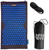 INFINISENSE® Tapis d’acupression - Tapis en Coton et Matelas intérieur en Mousse – améliore Votre Sommeil + Anti-Stress - Tapis Fakir – Mal de Dos - Taille : 75 x 42 cm – Masque occultant 3D Offert !