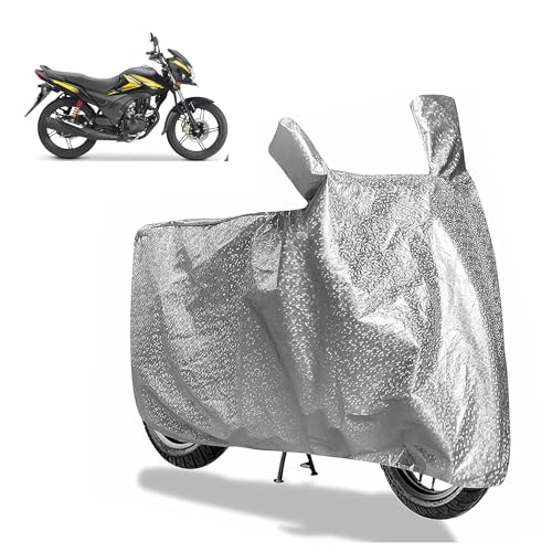Image of Sulfar Bike Cover for Honda Shine 125 (Standard) | Waterproof, Dustproof & UV Protected | All Weather Two Wheeler Cover (Silver) New 2026 Variants