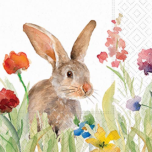 Easter Decor Napkins Easter Table Decorations Paper Disposable Party Napkins 5" X 5" Bunny Pk 40 #TOP16