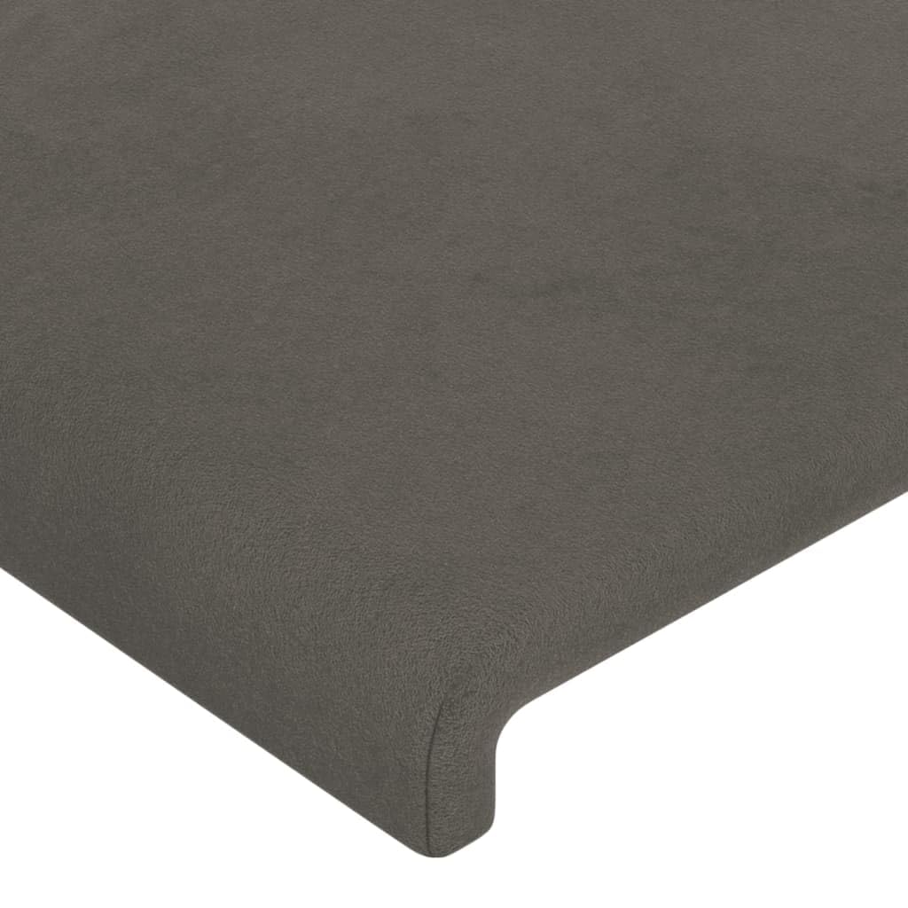 Zagłówek z uszami, ciemnoszary aksamit, 103 x 16 x 118/128 cm, regulacja wysokości, tapicerowany zagłówek do ramy łóżka, elegancki design, miękki materiał