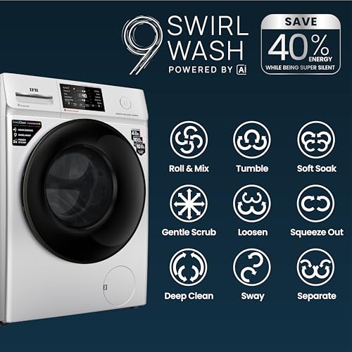 Image of IFB 8 Kg 5 Star, DeepClean Technology, AI Powered, WiFi, Fully Automatic Front Load Washing Machine (SENATOR SXN 8014, PowerSteam, 9 Swirl, Steam Refresh, Inbuilt Heater, Eco Inverter, Rich Silver)