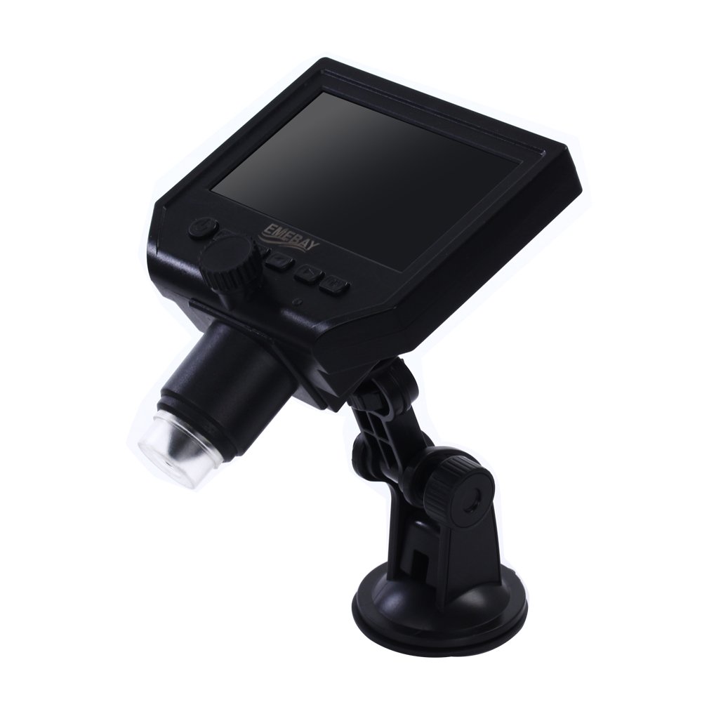 EMEBAY - Przenośny mikroskop cyfrowy HD 3,6 MP USB + ekran LCD 4,3" - Mikroskop cyfrowy/kamera wideo + gniazdo na karty micro SD, przechwytywanie zdjęć i filmów