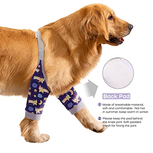 Image of ROZKITCH Dog Surgery Leg Sleeve for Front Legs, Pet Prevent Licking Wound Elbow Knee Protector, Dog Leg Sleeve to Stop Licking Cone Collar Alternative for Sprain ACL CCL Arthritis Blue 3XL