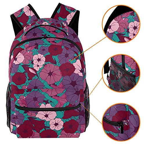 Sac à dos multiusage bleu marine à motif feuilles multicolore 10'' mixte