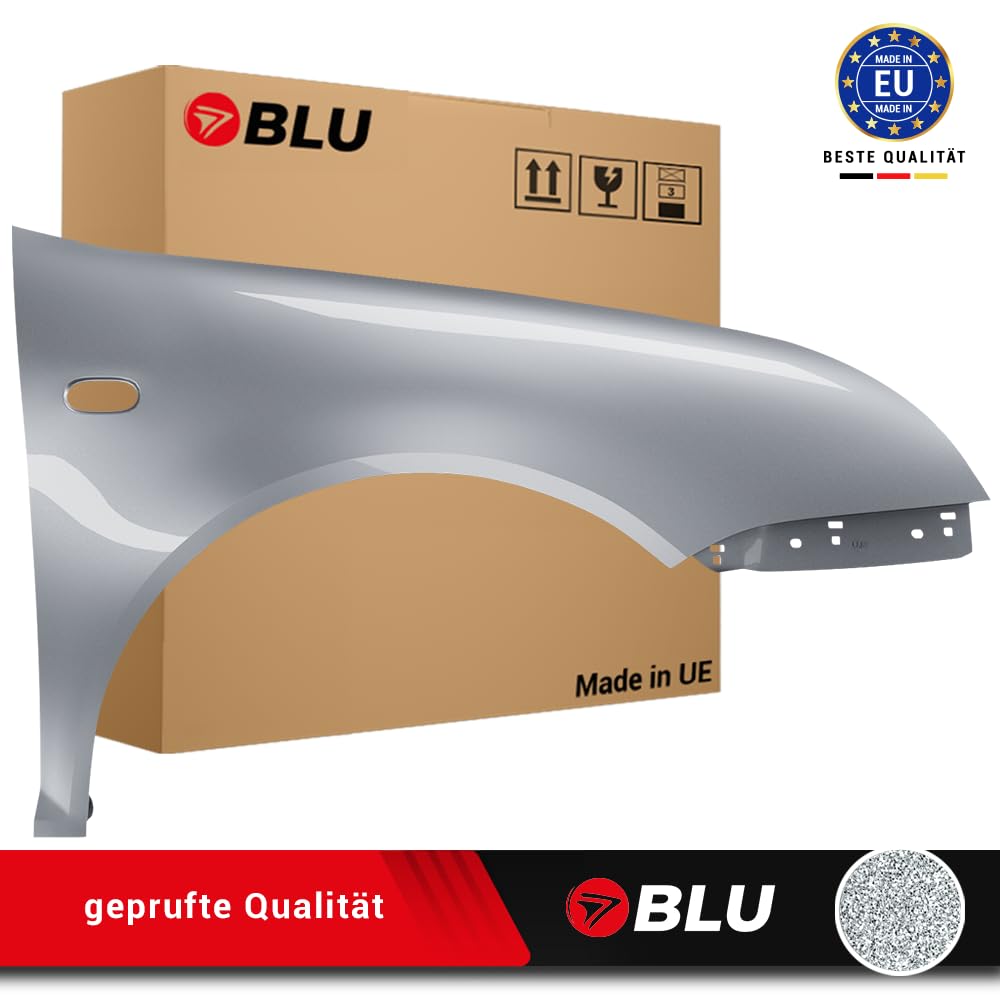 BLU Kotflügel Passend für Volkswagen Bora 1J1 1J6 LA7W Rechts Silber | 1998-2005 | Vorderseite Vorne | Lackiert | Einbaufertig