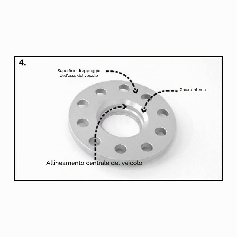 H&R Set di Distanziali per ruote DR-sistema 10mm per asse - Interasse 5x112 - Mozzo 66,5mm - Bulloni M14x1,5 - compatibile con Mercedes - Nero