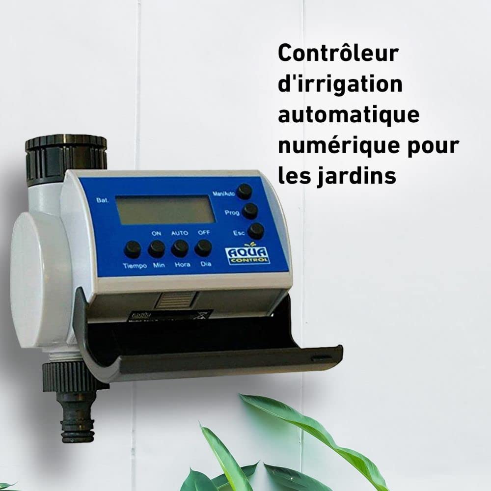 Aqua Control C4100 Programmateur d'Arrosage de Jardin avec Écran LCD - 8 Démarrages par Jour