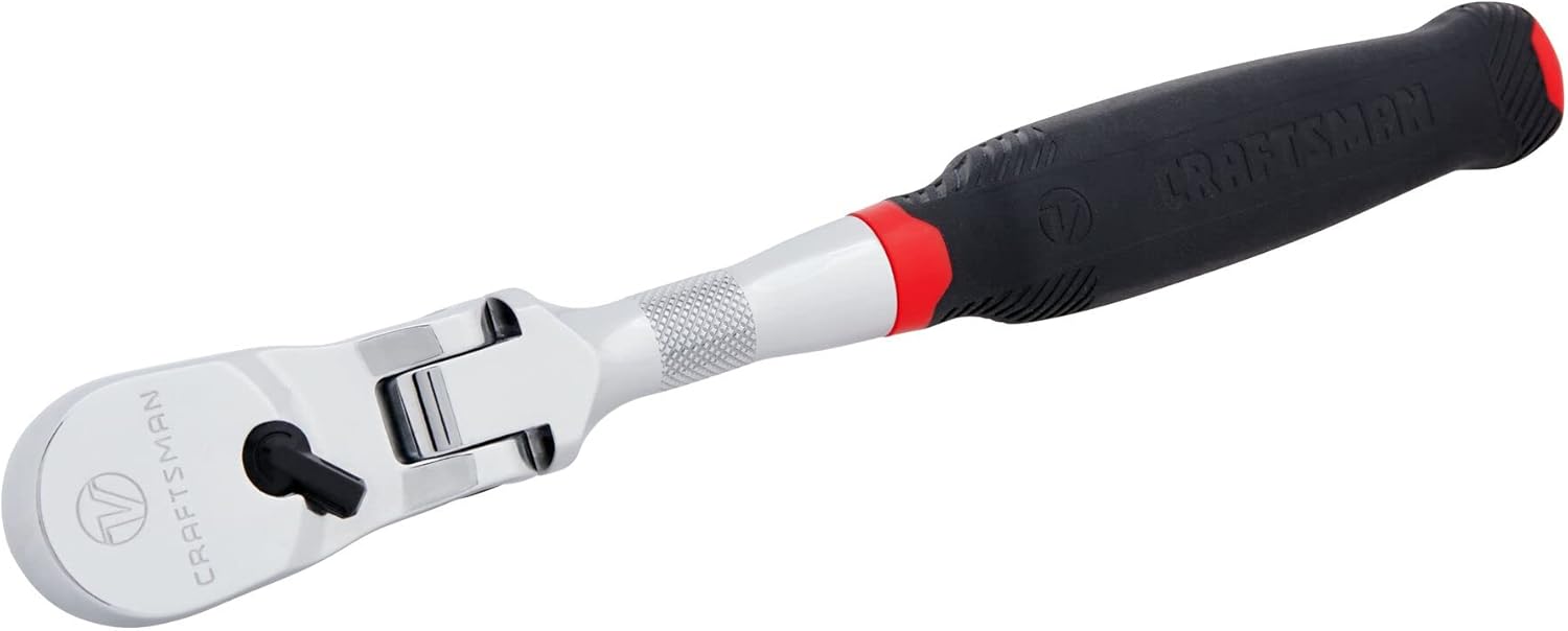 CRAFTSMAN V-SERIES Ratchet, 1/2 Inch Drive, 96-Tooth, Flexible Head XL Comfort Grip (CMMT86336V)