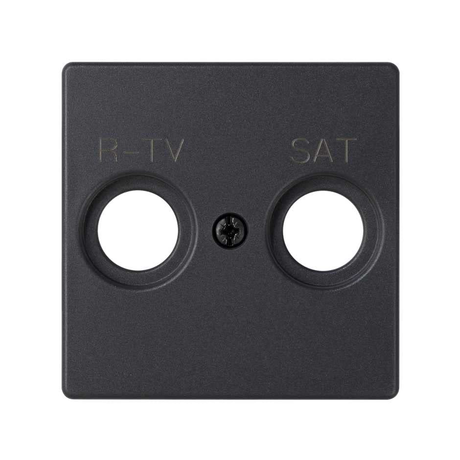 CABLEPELADO Tapa toma TV y radio Simon 82 | Placa para tomas inductivas | 82053-30 | 55x55 mm | 1 elemento | Acabado Negro | Simon 82