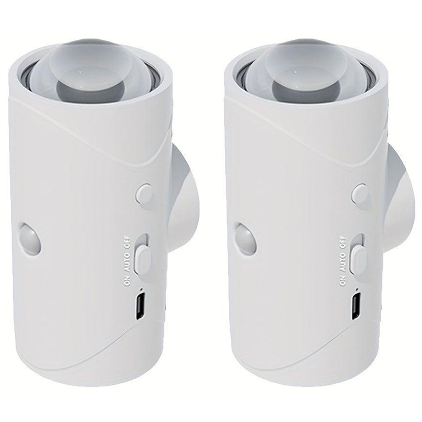 Hyunlai Smart Motion-Activated LED Wall Light with Color Gradient, Rechargeable Wireless Night Lamp, Dimmable Indoor/Outdoor Lighting for Bedroom, Living Room, Hallway (White, 2 Pack)