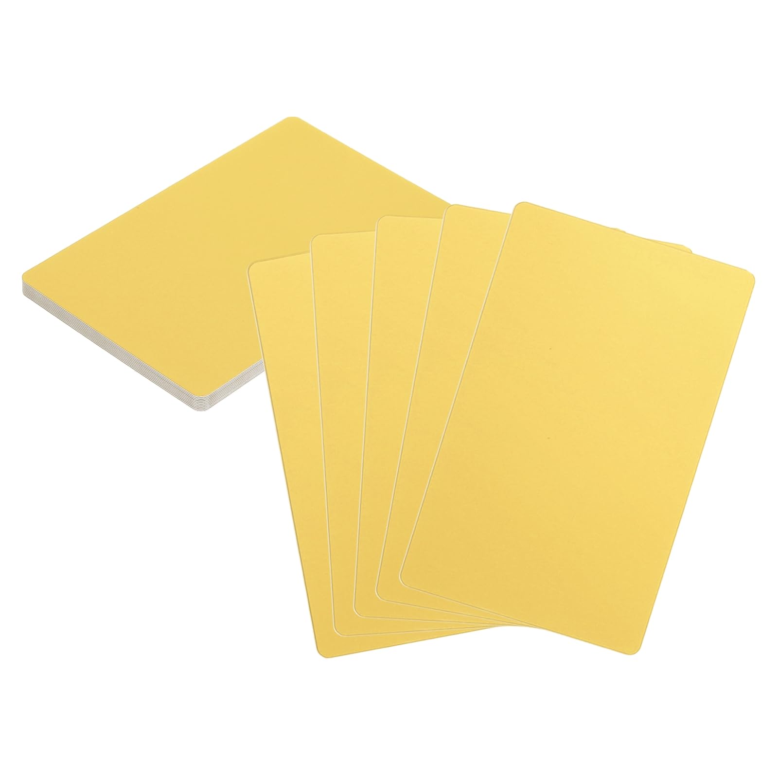 QUARKZMAN 10 szt. puste metalowe wizytówki 3,4" x 2,1" x 0,02" puste aluminiowe płyty do grawerowania laserowego, niestandardowe karty do grawerowania CNC do domu, biura, jasne złoto