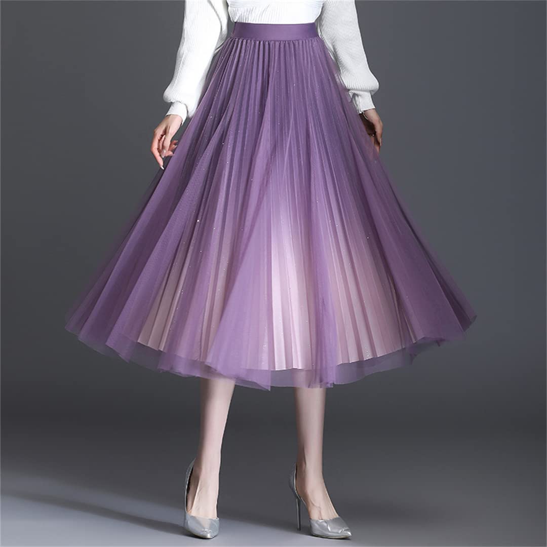 Gonne Lunghe Tutu in Rete da Donna Gonne Elastiche a Vita Alta Elastiche per Ragazze Gonne a Pieghe Bohémien
