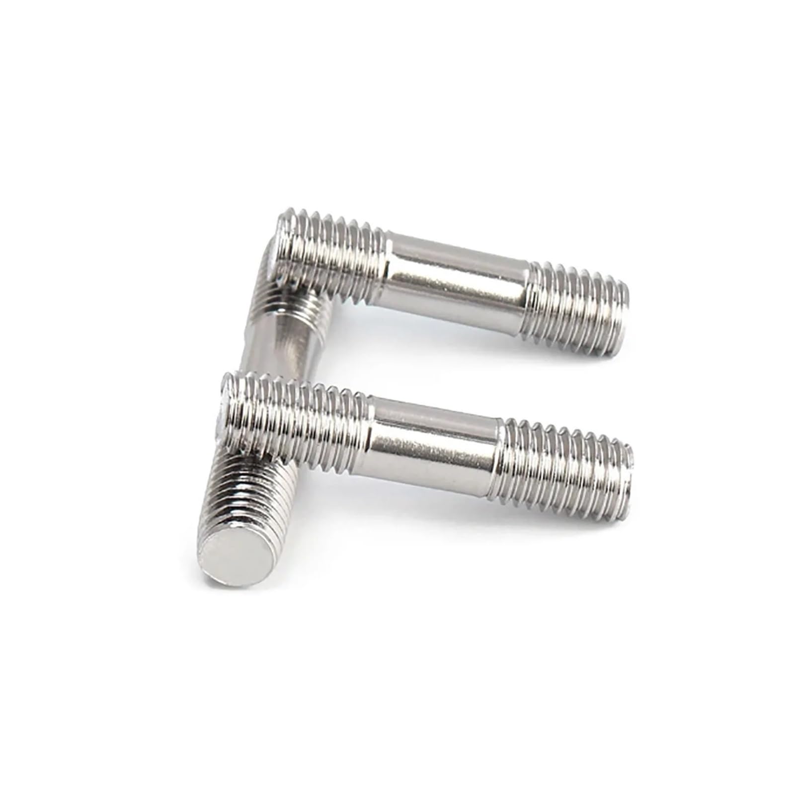 HEXHUASR 304 Stainless Steel Bolt, Screw, Double Headed Threaded Tooth Rod M3 M4 M5 M6 M8 M10 M12 M16(45mm,M10-2pcs)