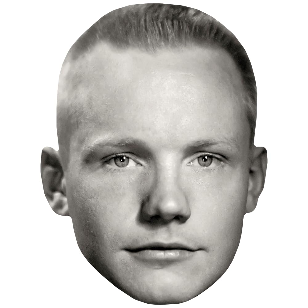 Neil Armstrong (BW) Celebrity Mask, Flat Card Face, Fancy Dress Mask