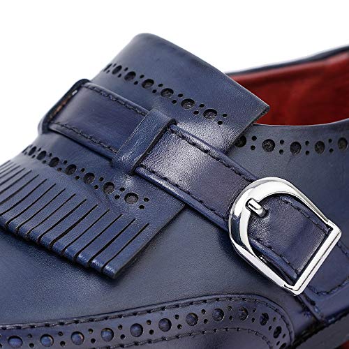 Image of Lethato Men's Wingtip Brogue Kiltie Monk Strap Loafer Dress Shoes
