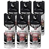 Rust-Oleum 2X Automotive Enamel Custom Spray 5-in-1 Spray Paint, 12 oz, Gloss Black, 6 Pack