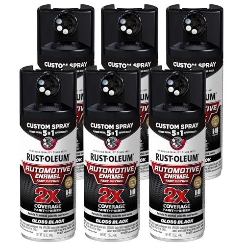 Image of Rust-Oleum 2X Automotive Enamel 5-in-1 Spray Paint, Gloss Black
