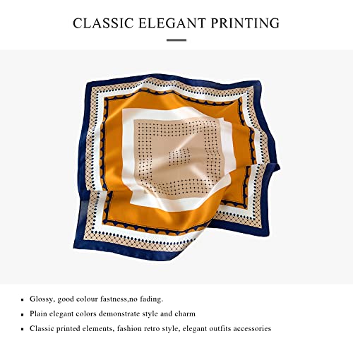Silk Scarf Women Square Scarves Flower Houndstooth Printed Satin Small Scarves Neckerchief Bandanas Hairband 70×70cm3