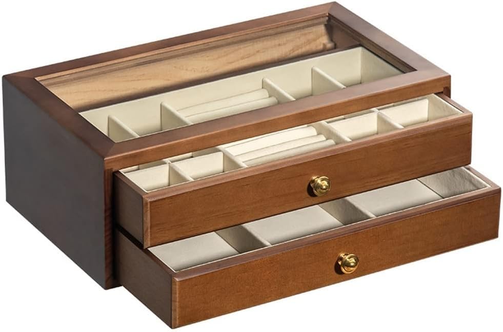Organizador de caja de madera, almacenamiento multicapa para el hogar y la oficina, diseño simple, tamaño compacto